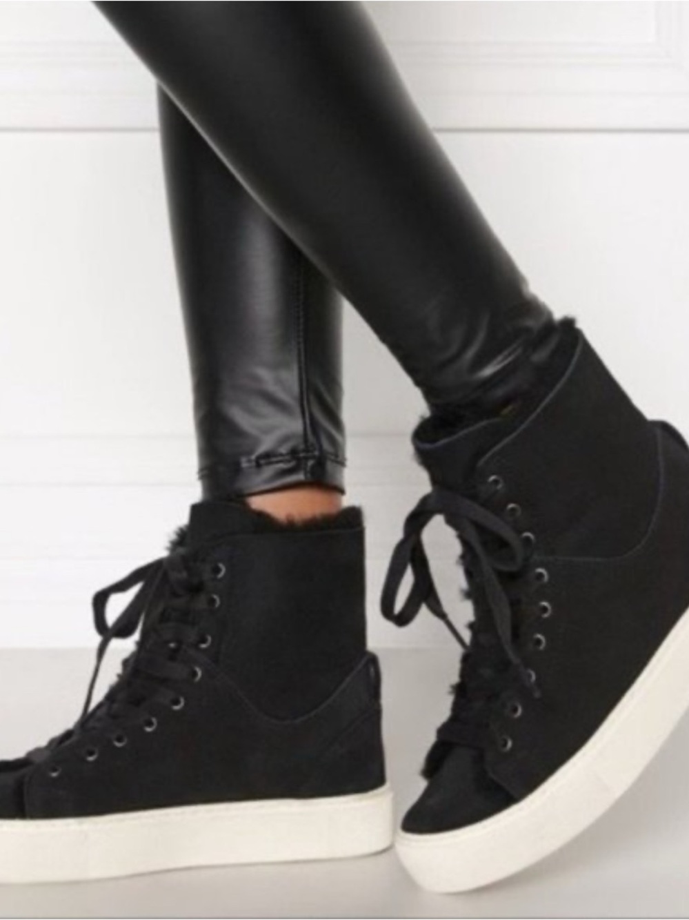 UGG Black High-Top Platform Lace-Up Sneakers